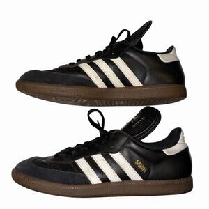 Adidas Samba Classic Men’s 10.5 Black White Gum Leather Shoes 034563 Soccer